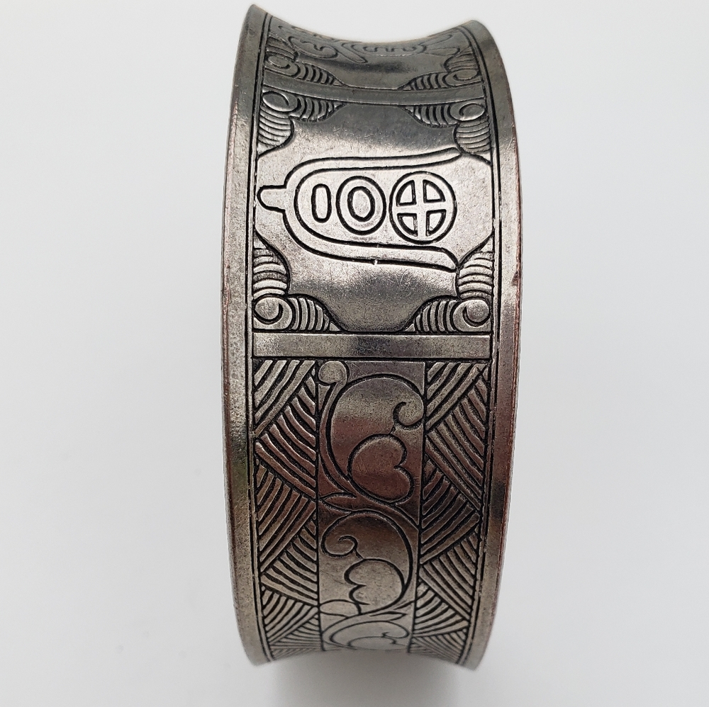 Sterling Silver Cuff with Asian Symbols, Chinese